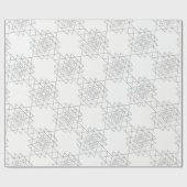 White Metallic Silver Gray Hexagon Geometrie Geschenkpapier (Flach)