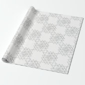 White Metallic Silver Gray Hexagon Geometrie Geschenkpapier (Ungerollt)