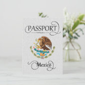 White Mexico Passport Save the Date (Stehend Vorderseite)