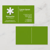 White Middle Rule Asterisk - Green (669900) Visitenkarte (Vorne/Hinten)