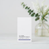White Midnight Blue Attractive Charm Business Card Visitenkarte (Stehend Vorderseite)