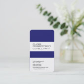 White Midnight Blue Attractive Charm Business Card Visitenkarte (Stehend Vorderseite)