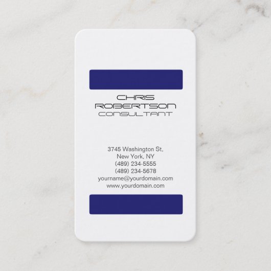 White Midnight Blue Attractive Charm Business Card Visitenkarte (Vorderseite)