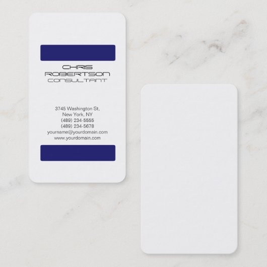 White Midnight Blue Attractive Charm Business Card Visitenkarte (Vorne/Hinten)