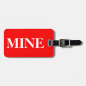 White MINE on Red Gepäckanhänger (Vorderseite horizontal)
