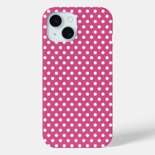 White Mini Polka Dots auf Cranberry Pink Case-Mate iPhone Hülle