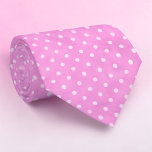 White Mini Polka Dots on Pink Necktie Krawatte<br><div class="desc">This charming necktie features a delightful pattern of white mini polka dots elegantly set against a soft pink background. Perfect for adding a touch of playful sophistication to any outfit, this tie is a versatile accessory suitable for various occasions, from casual business meetings to special events. The high-quality material ensures...</div>