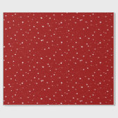 White Mini Star Snow Weihnachten Rotes Muster Geschenkpapier (Flach)