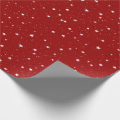 White Mini Star Snow Weihnachten Rotes Muster Geschenkpapier (Ecke)