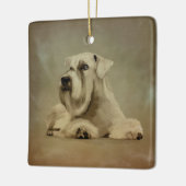 White Miniature Schnauzer Keramikornament (Links)