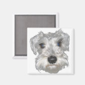 White Miniature Schnauzer Magnet (Vorderseite/Rückseite)