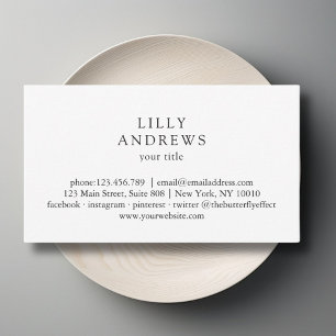 White Minimal Business Card Visitenkarte
