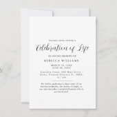 ]White Minimal Celebration of Life Einladung (Vorderseite)