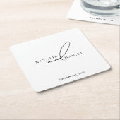 White Minimal Classic Chic Wedding Rechteckiger Pappuntersetzer (angewinkelt)