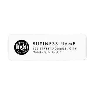 White Minimal Custom Business Logo-Rücksendeadress