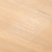 White Minimal Elegant Wedding Acryleinladungen (Ablage )