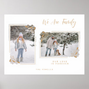 White Minimal Family 2 Fotos Extravagante Goldenbr Poster