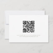 White Minimal Leaf Sage Schriftart & QR Code RSVP (Rückseite)