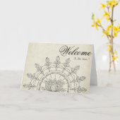White Minimal Lotus Welcome Wishing Karte (Gelbe Blume)