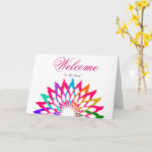 White Minimal Lotus Willkommenskarte Karte (Gelbe Blume)