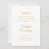 White Minimal Modern Nikah Zeremonie muslimische H Einladung (Vorderseite)
