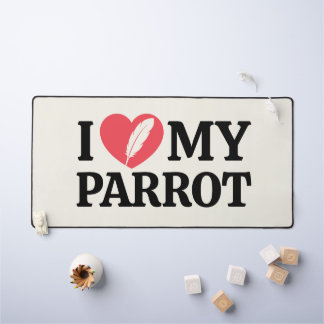 White Minimal Personalized Parrot Lover Typography Schreibtischunterlage