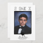 White Minimal Trendy Abschluss Foto (in beliebiger Einladung (Vorne/Hinten)