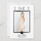 White Minimal Trendy Abschluss Foto (in beliebiger Einladung (Vorderseite)