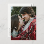 White Minimal Typografie Danke Karten (Vorne/Hinten)