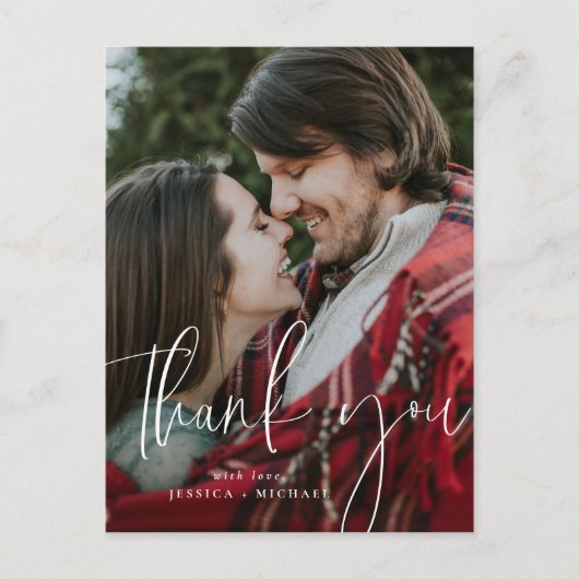 White Minimal Typografie Danke Karten (Vorderseite)