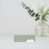 White minimale einfache Green environment visit Mini Visitenkarte (Stehend Vorderseite)