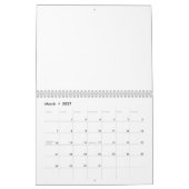 White Minimalist Background – Solid Blank Canvas Kalender (Mär 2027)