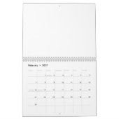 White Minimalist Background – Solid Blank Canvas Kalender (Feb 2027)