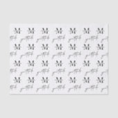 White Minimalist Business Monogram Logo Pattern Seidenpapier (Vorderseite)