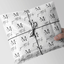 White Minimalist Business Monogram Logo Pattern Seidenpapier