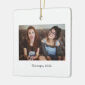 White Minimalist Foto von Keepsake Christmas Keramikornament (Links)
