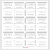 White Minimalist Handmade Artisan Gratitude  Aufkleber (Blatt)