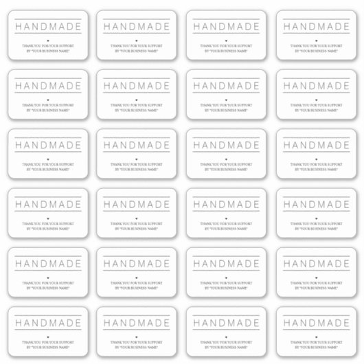 White Minimalist Handmade Artisan Gratitude  Aufkleber (Vorderseite)