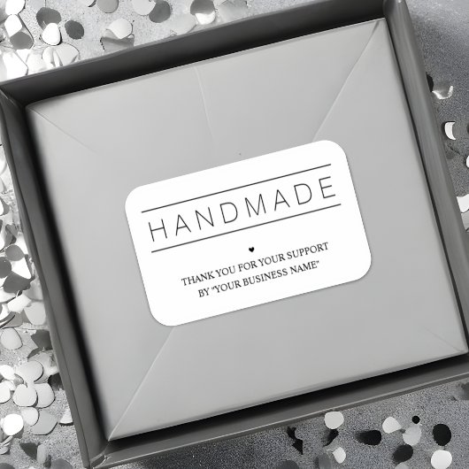 White Minimalist Handmade Artisan Gratitude  Aufkleber