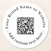 White Minimalist QR | Clean Scan Me Round Design Runder Pappuntersetzer (Vorderseite)