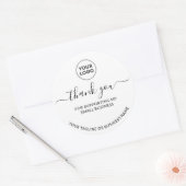White Minimalist Thank You Logo  Round Sticker (Umschlag)