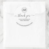 White Minimalist Thank You Logo  Round Sticker (Tasche)