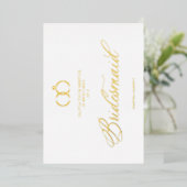 White Minimalist Wedding Rings Bridesmaid Luxury Folieneinladung (Stehend vorne)