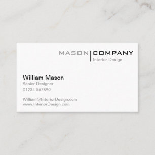 White Minimalistic Corporate Business Card Visitenkarte