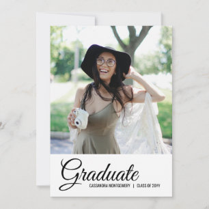 White Minimalistic Foto Abschluss Ankündigung