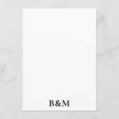 White Minimalistic Napkin Vielen Dank Hinweis Menükarte (Rückseite)