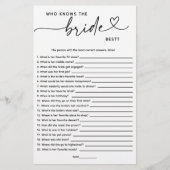 White Minimalistic Wer kennt die Braut am besten? (Vorderseite)