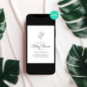 White Minimalistisch Baby Dusche Einladung