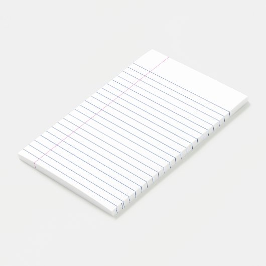 White Minimalistisch Blue Uni schrieb Post-it Klebezettel (angewinkelt)