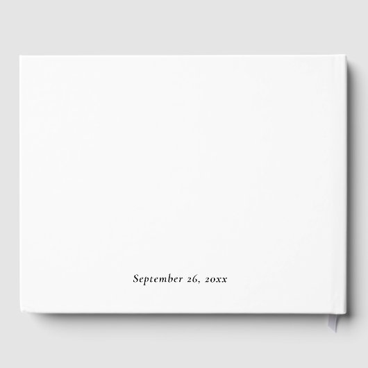 White Minimalistisch Classic Chic Wedding Gästebuch (Rückseite)